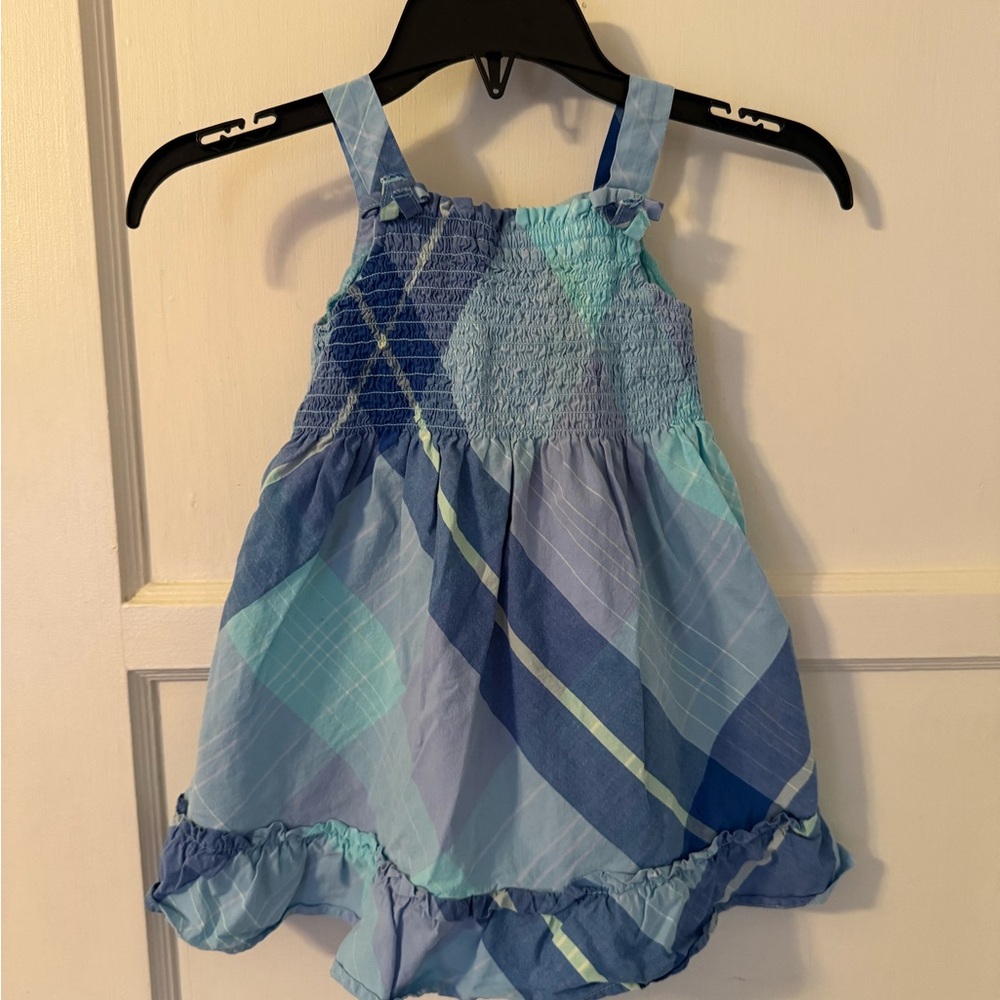 Gymboree Light Blue Plaid Smocked Sundress